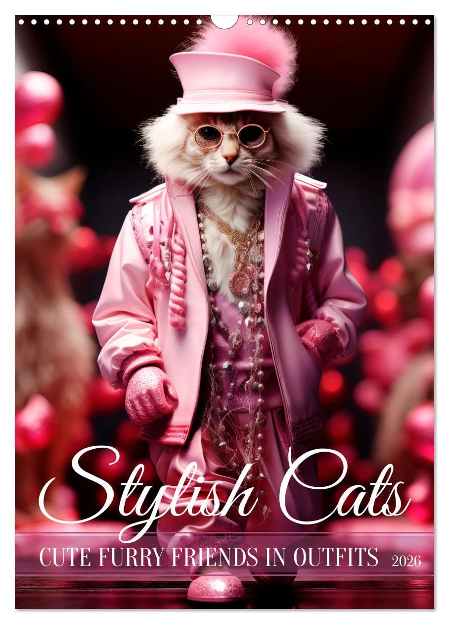 Stylish cats (Wall Calendar 2026 DIN A3 portrait), CALVENDO 12 Month Wall Calendar: Cute furry friends in outfits Natural Sciences