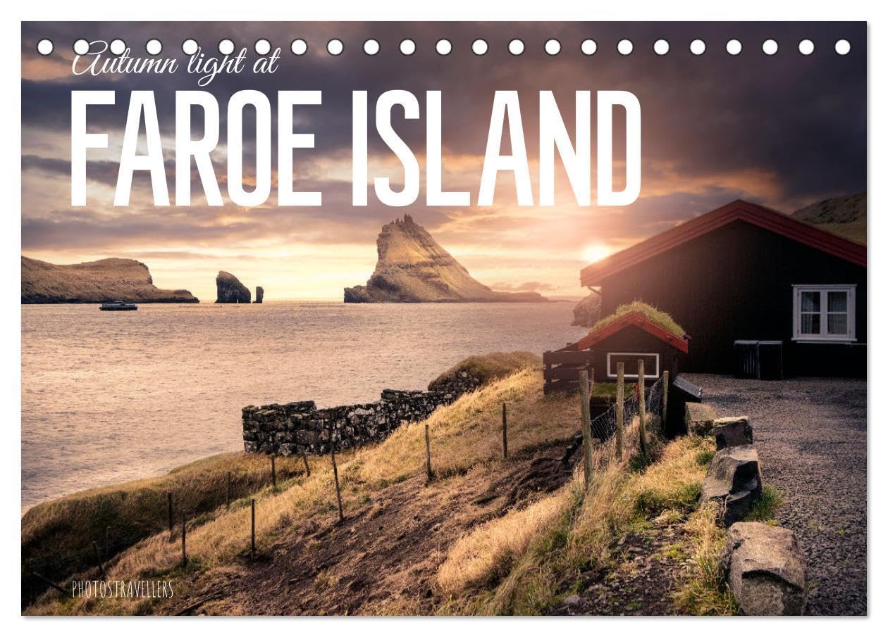 Autumn light at Faroe island (Desk Calendar 2026 DIN A5 landscape), CALVENDO 12 Month DeskCalendar: The northern Islands Leisure, Home & Garden
