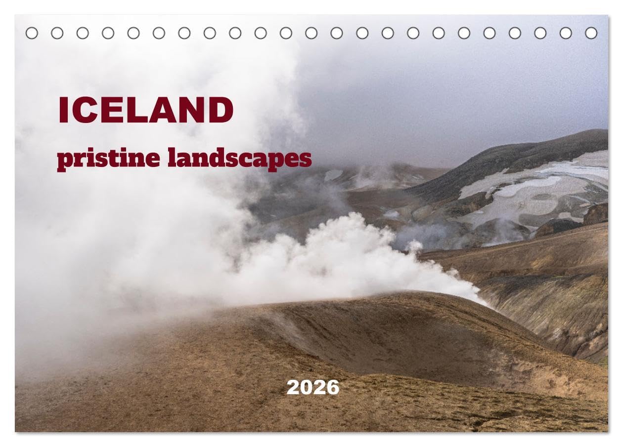 ICELAND pristine landscapes (Desk Calendar 2026 DIN A5 landscape), CALVENDO 12 Month DeskCalendar: Iceland made of waterfalls, glaciers and hot springs. Photography