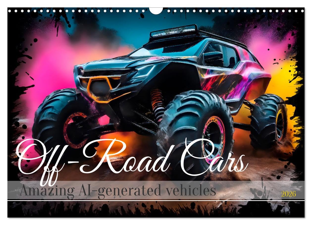 OFF-ROAD CARS Amazing AI-generated vehicles (Wall Calendar 2026 DIN A3 landscape), CALVENDO 12 Month Wall Calendar: Feeling of dynamic street scenes Leisure, Home & Garden
