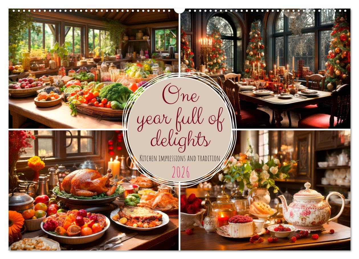 One year full of delights (Wall Calendar 2026 DIN A2 landscape), CALVENDO 12 Month Wall Calendar: Kitchen impressions and tradition Leisure, Home & Garden