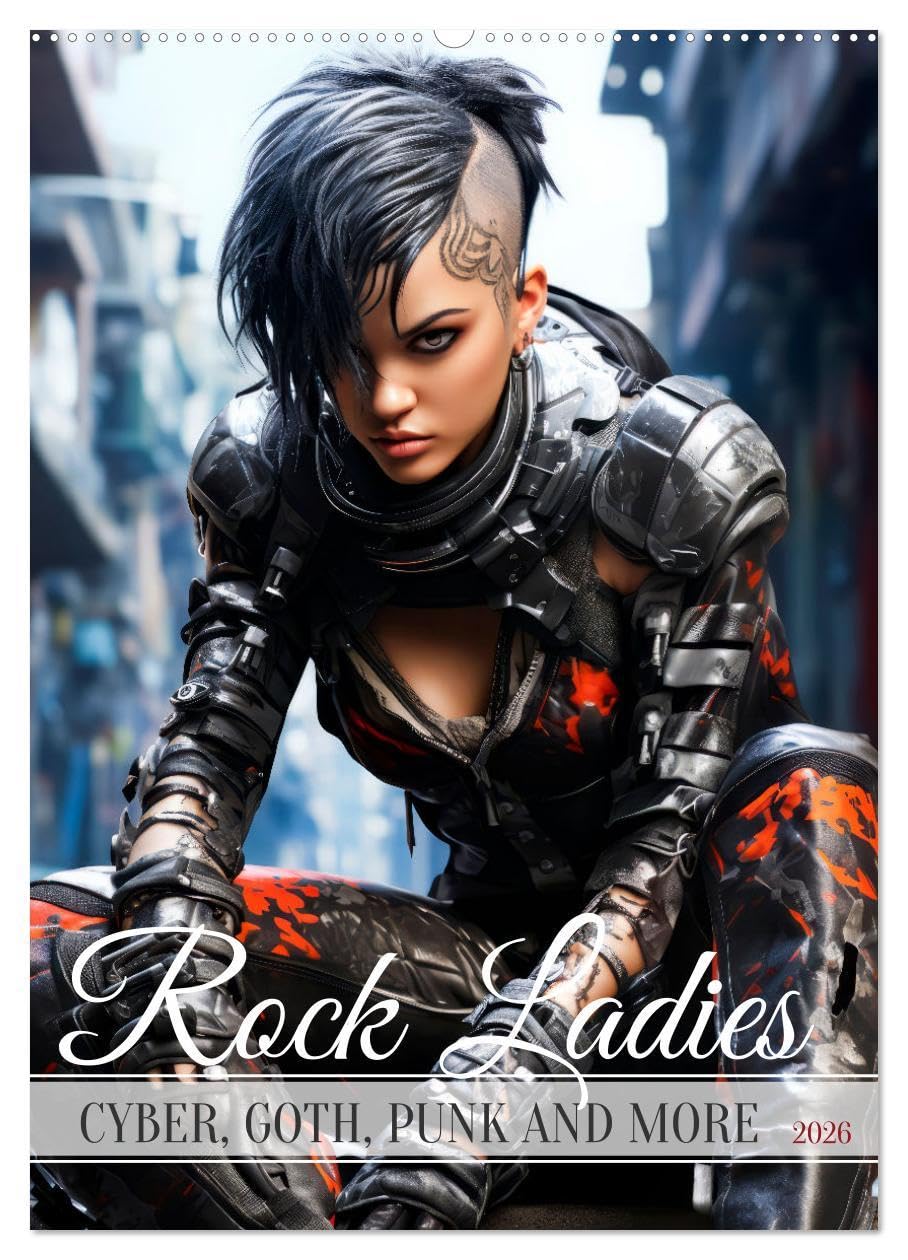 ROCK LADIES Cyber, goth, punk and more (Wall Calendar 2026 DIN A2 portrait), CALVENDO 12 Month Wall Calendar: Not just music, but a lifestyle Film, Art & Culture