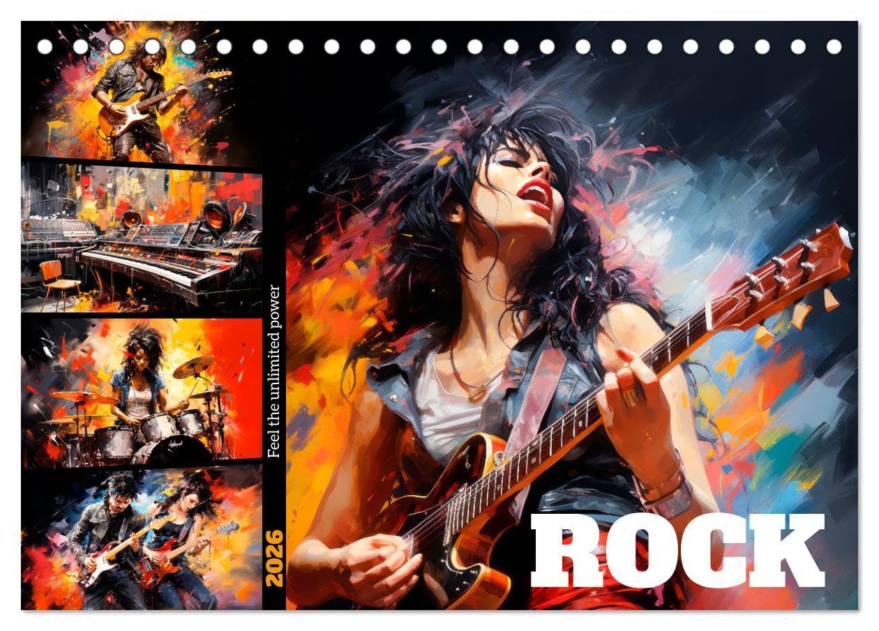 ROCK Feel the unlimited power (Desk Calendar 2026 DIN A5 landscape), CALVENDO 12 Month DeskCalendar: Not just music, but a lifestyle Leisure, Home & Garden