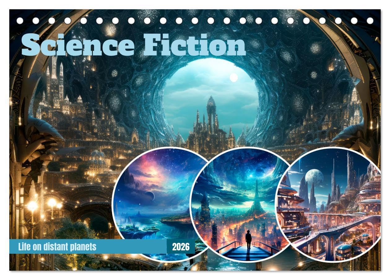 SCIENCE FICTION Life on distant planets (Desk Calendar 2026 DIN A5 landscape), CALVENDO 12 Month DeskCalendar: Futuristic scenes from space Leisure, Home & Garden