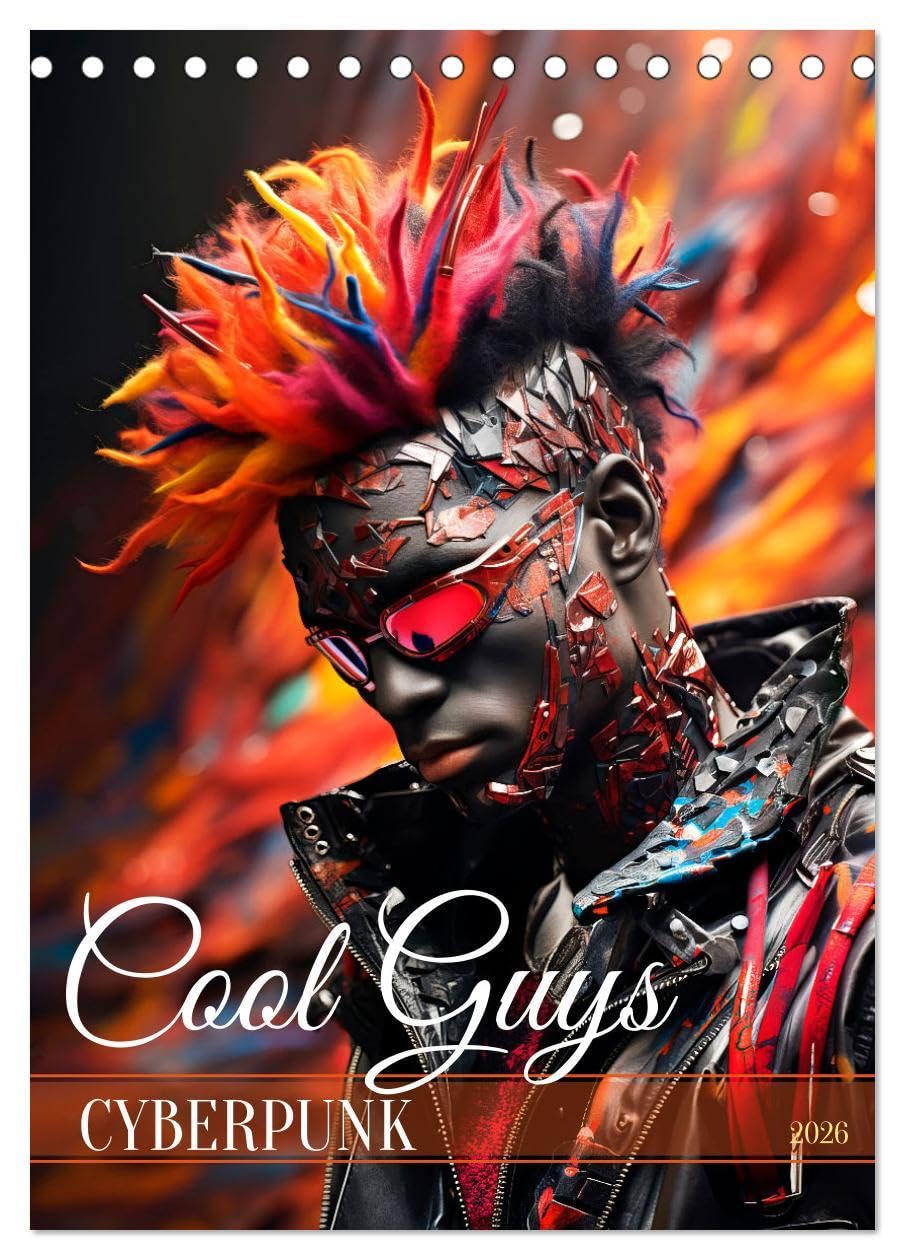 CYBERPUNK Cool guys (Desk Calendar 2026 DIN A5 portrait), CALVENDO 12 Month DeskCalendar: Rebels in the era of AI technology Film, Art & Culture