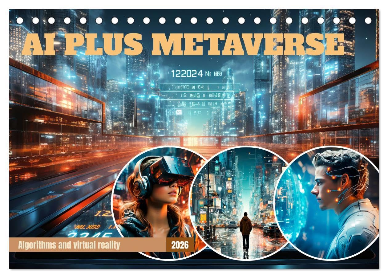 AI PLUS METAVERSE Algorithms and virtual reality (Desk Calendar 2026 DIN A5 landscape), CALVENDO 12 Month DeskCalendar: Abstract view on the modern subject Contemporary literature