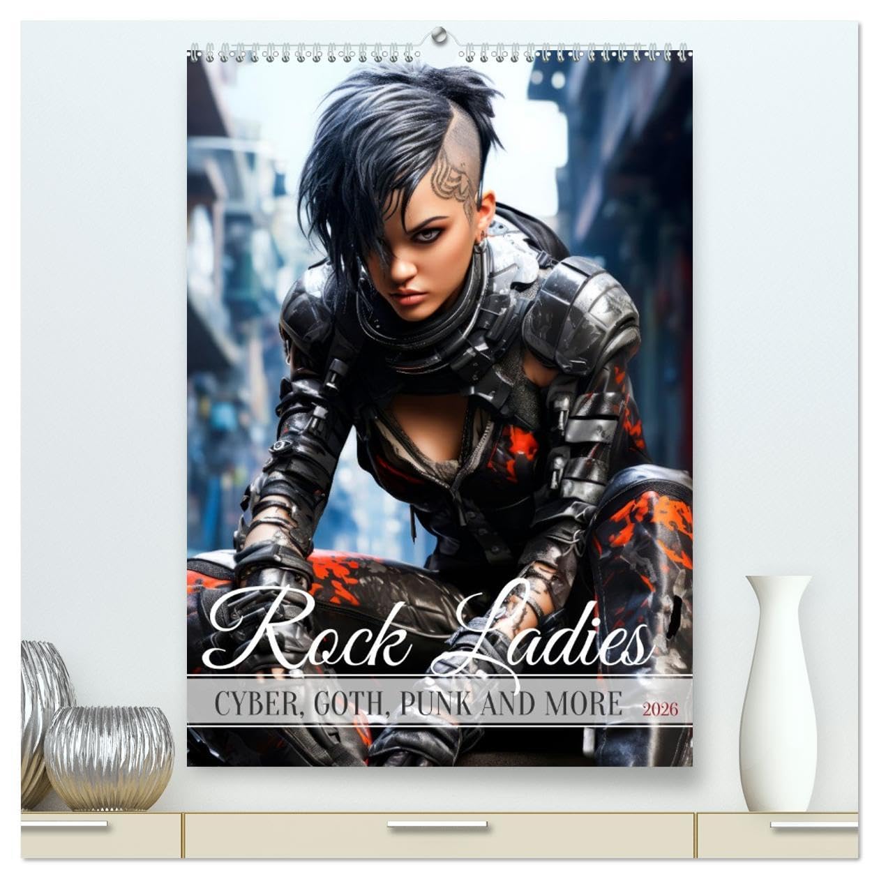 ROCK LADIES Cyber, goth, punk and more (High Quality Premium Wall Calendar 2026 DIN A2 portrait),CALVENDO 12 Month Wall Calendar: Not just music, but a lifestyle Film, Art & Culture