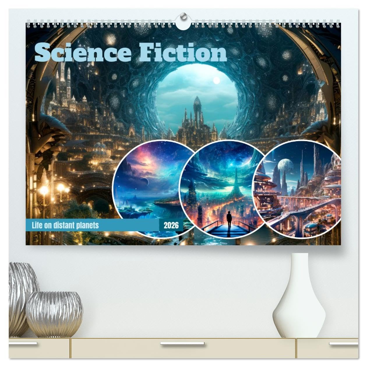 SCIENCE FICTION Life on distant planets (High Quality Premium Wall Calendar 2026 DIN A2 landscape),CALVENDO 12 Month Wall Calendar: Futuristic scenes from space Leisure, Home & Garden