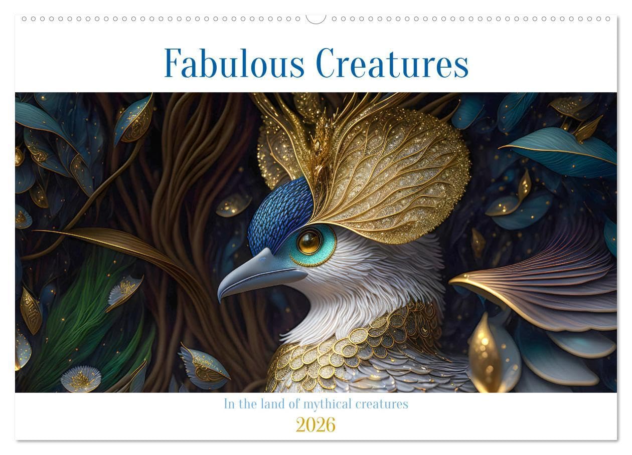 Fabulous creatures - In the land of mythical creatures (Wall Calendar 2026 DIN A2 landscape), CALVENDO 12 Month Wall Calendar: Fabulous animals from the land of fantasy Natural Sciences