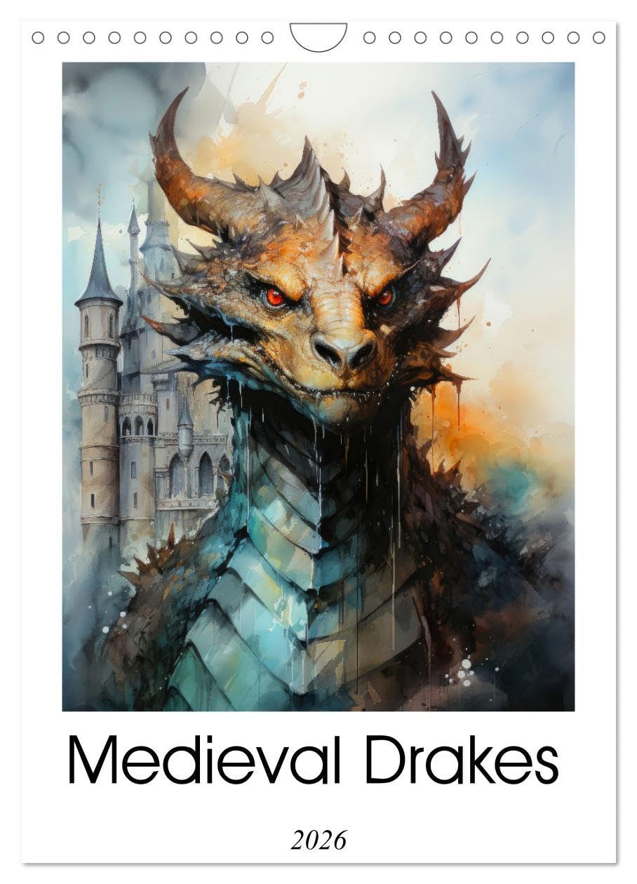 Medieval Drakes (Wall Calendar 2026 DIN A4 portrait), CALVENDO 12 Month Wall Calendar: Embark on a mystical journey through the medieval realms with ... featuring captivating digital artwork. Hobbies & Crafts
