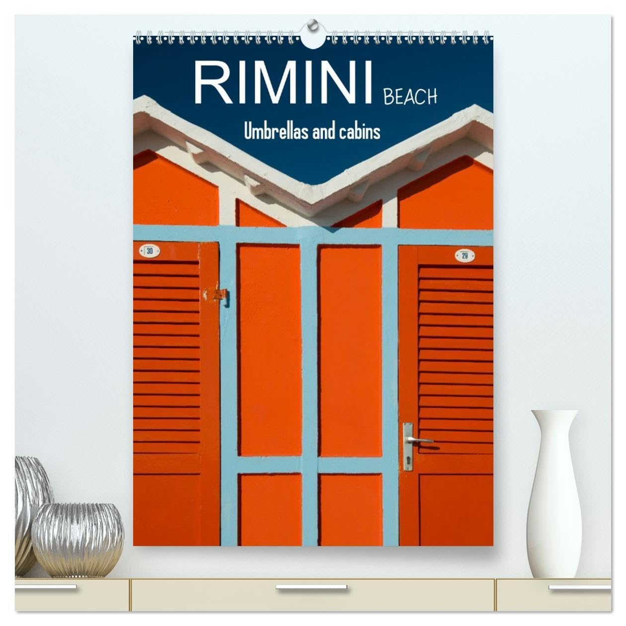 Rimini beach Umbrellas and cabins (High Quality Premium Wall Calendar 2026 DIN A2 portrait),CALVENDO 12 Month Wall Calendar: The colors of the Rimini beach Leisure, Home & Garden