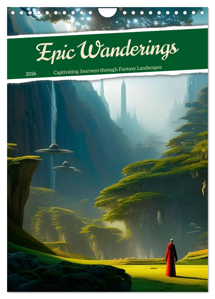 Epic Wanderings (Wall Calendar 2026 DIN A4 portrait), CALVENDO 12 Month Wall Calendar: Captivating Journeys through Fantasy Landscapes Psychology