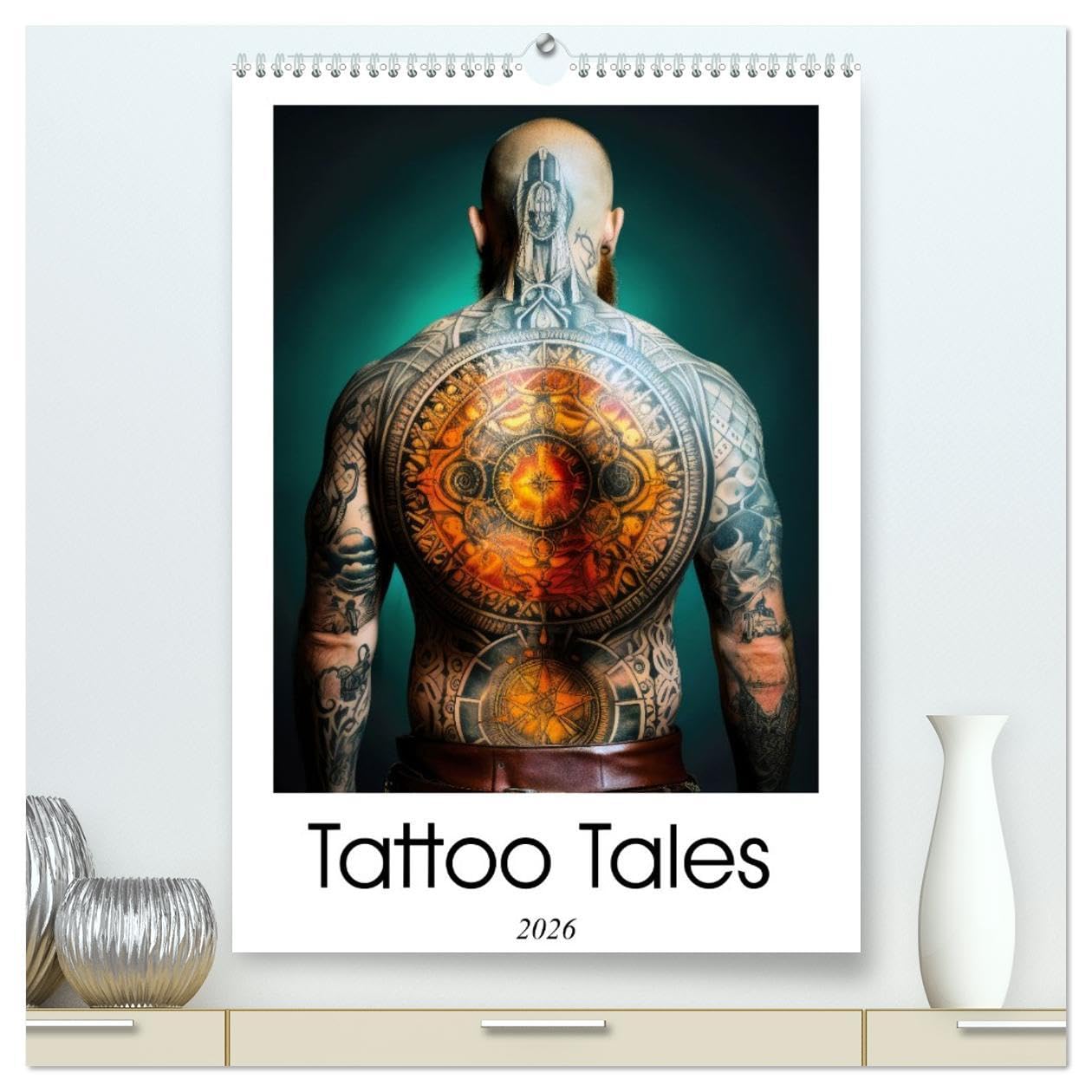 Tattoo Tales (High Quality Premium Wall Calendar 2026 DIN A2 portrait),CALVENDO 12 Month Wall Calendar: Embark on a captivating journey through time ... of medieval art and inked masterpieces. Social Sciences