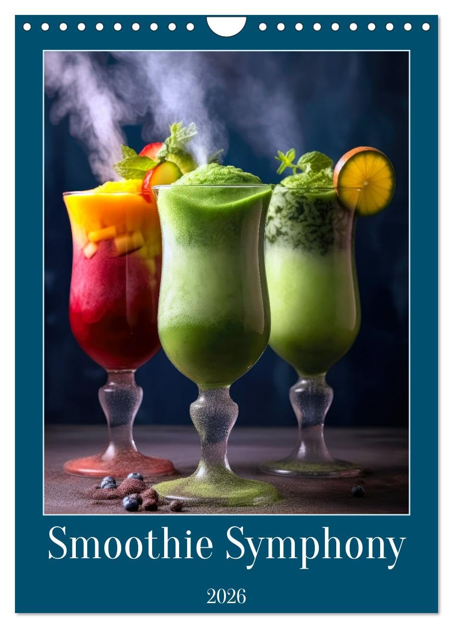 Smoothie Symphony (Wall Calendar 2026 DIN A4 portrait), CALVENDO 12 Month Wall Calendar: Immerse yourself in a flavorful journey with Smoothie ... of refreshing fruit and vegetable smoothies. Hobbies & Crafts