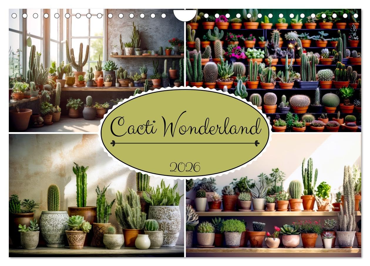 Cacti Wonderland (Wall Calendar 2026 DIN A4 landscape), CALVENDO 12 Month Wall Calendar: Escape to the captivating Cacti Wonderland and explore the ... of succulents and cacti throughout the year. Business & Technology