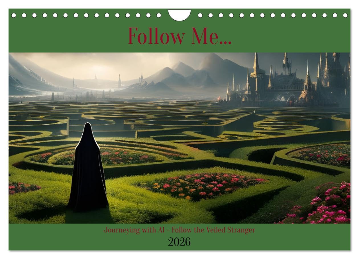 Follow Me... (Wall Calendar 2026 DIN A4 landscape), CALVENDO 12 Month Wall Calendar: Journeying with AI - Follow the Veiled Stranger Leisure, Home & Garden