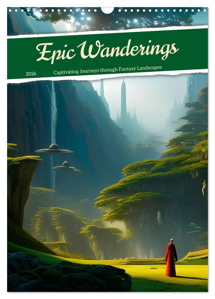 Epic Wanderings (Wall Calendar 2026 DIN A3 portrait), CALVENDO 12 Month Wall Calendar: Captivating Journeys through Fantasy Landscapes Psychology