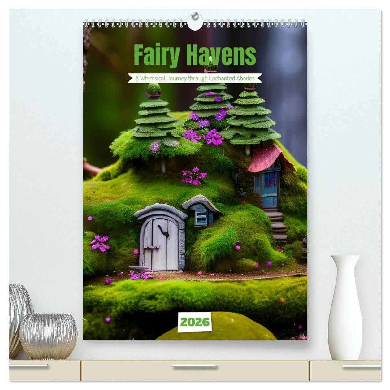 Tiny Fairy Havens (High Quality Premium Wall Calendar 2026 DIN A2 portrait),CALVENDO 12 Month Wall Calendar: A Whimsical Journey through Enchanted Abodes Children's books