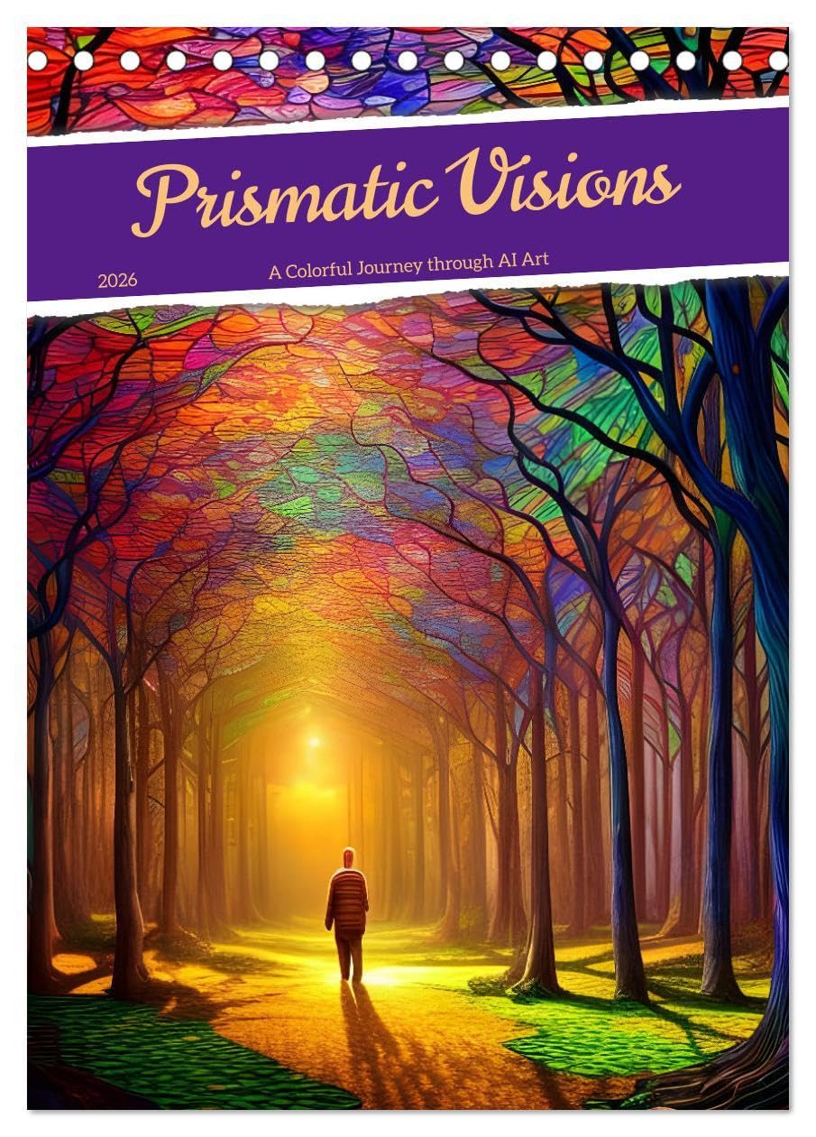 Prismatic Visions (Desk Calendar 2026 DIN A5 portrait), CALVENDO 12 Month DeskCalendar: A Colorful Journey through AI Art Film, Art & Culture