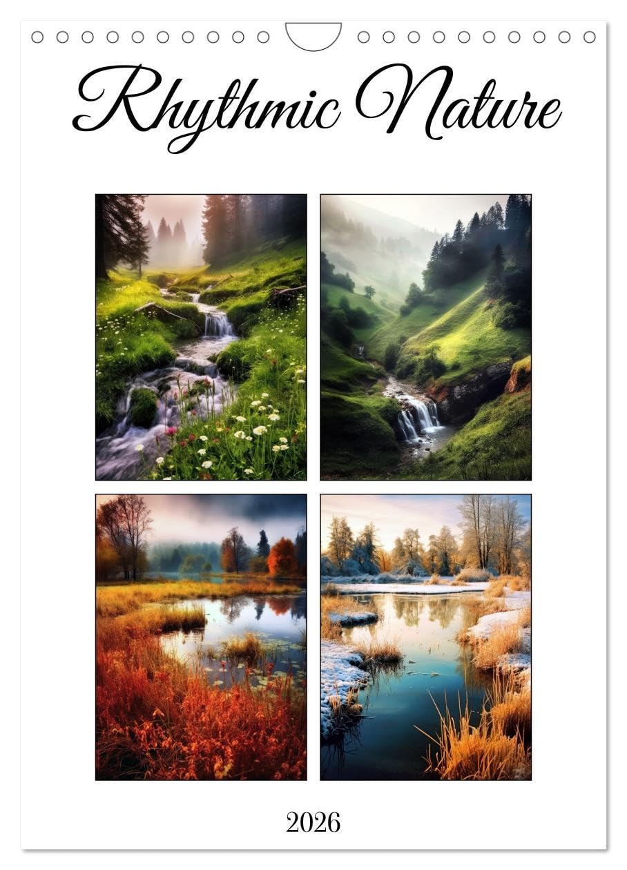 Rhythmic Nature (Wall Calendar 2026 DIN A4 portrait), CALVENDO 12 Month Wall Calendar: Immerse yourself in the captivating beauty of natures ... of meadows, forests, rivers and mountains. Leisure, Home & Garden
