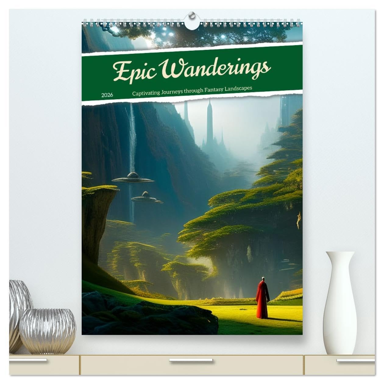 Epic Wanderings (High Quality Premium Wall Calendar 2026 DIN A2 portrait),CALVENDO 12 Month Wall Calendar: Captivating Journeys through Fantasy Landscapes Psychology