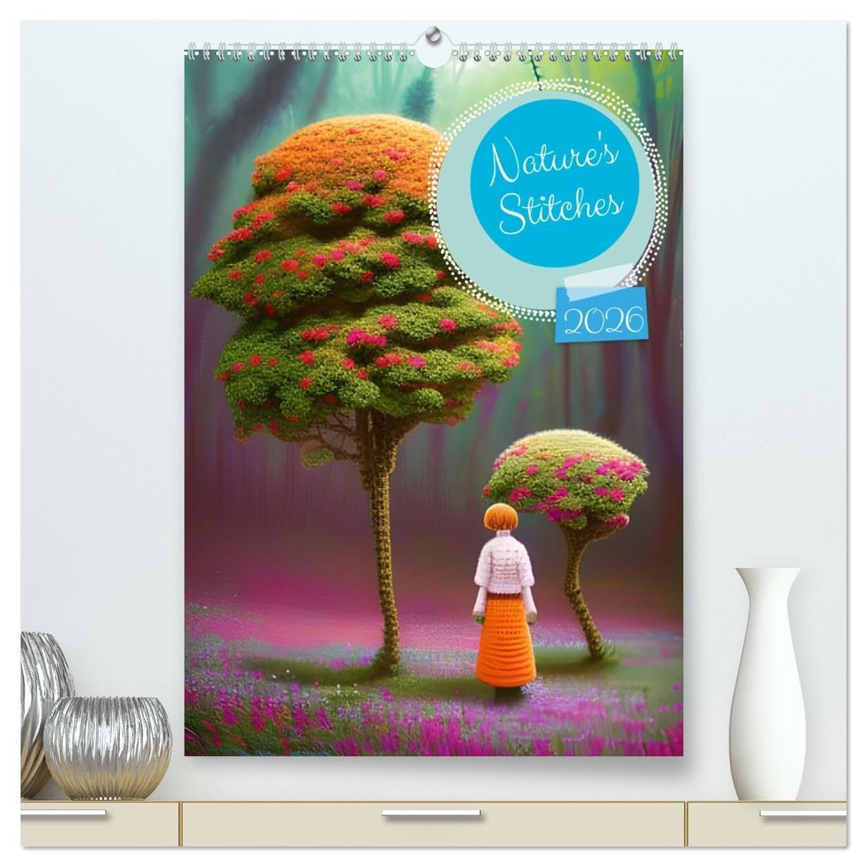 Nature's Stitches (High Quality Premium Wall Calendar 2026 DIN A2 portrait),CALVENDO 12 Month Wall Calendar: Botanical Crochet Digital AI Art Leisure, Home & Garden