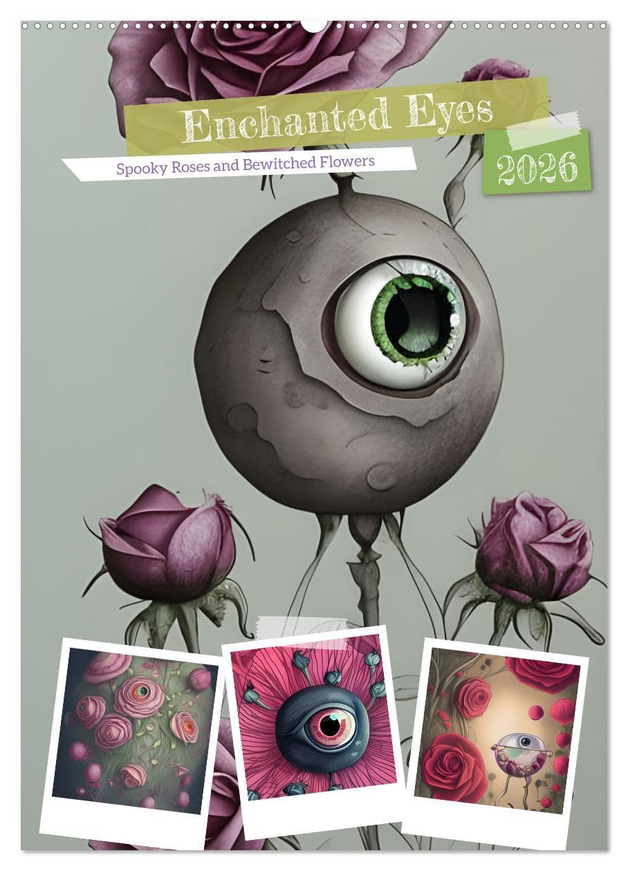 Enchanted Eyes (Wall Calendar 2026 DIN A2 portrait), CALVENDO 12 Month Wall Calendar: Spooky Roses and Bewitched Flowers Leisure, Home & Garden