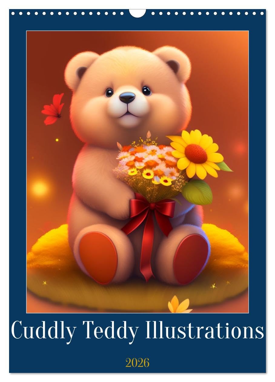 Cuddly Teddy Illustrations (Wall Calendar 2026 DIN A3 portrait), CALVENDO 12 Month Wall Calendar: Cute illustrations of cuddly teddy bears for young and old Children's books