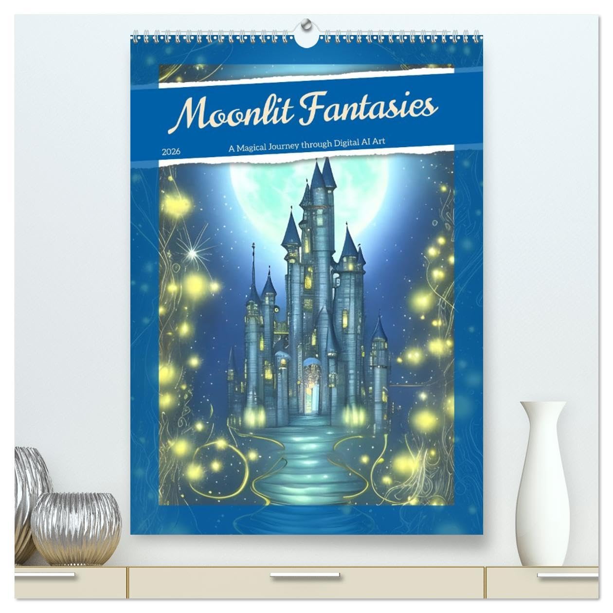 Moonlit Fantasies (High Quality Premium Wall Calendar 2026 DIN A2 portrait),CALVENDO 12 Month Wall Calendar: A Magical Journey through Digital AI Art Business & Technology