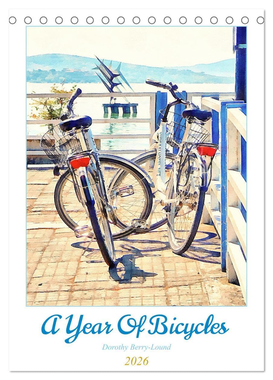 A Year Of Bicycles (Desk Calendar 2026 DIN A5 portrait), CALVENDO 12 Month DeskCalendar: Parked bicycles in picturesque settings Social Sciences