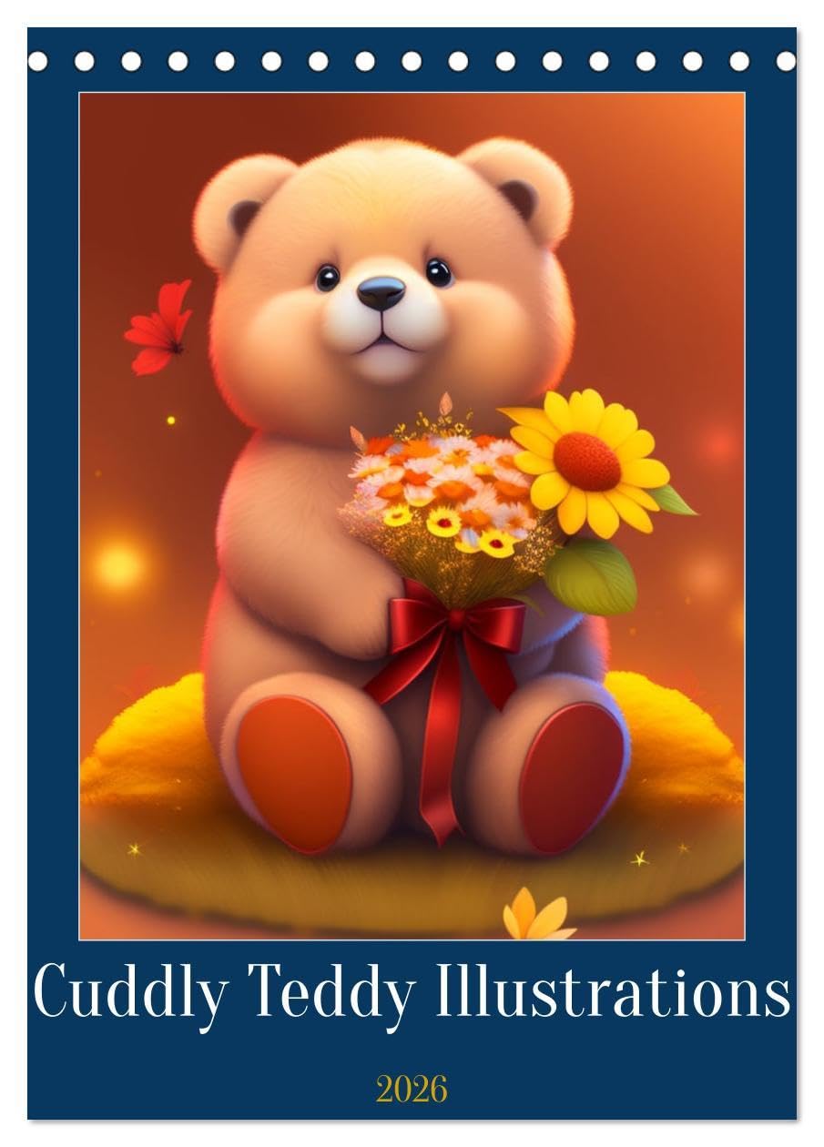 Cuddly Teddy Illustrations (Desk Calendar 2026 DIN A5 portrait), CALVENDO 12 Month DeskCalendar: Cute illustrations of cuddly teddy bears for young and old Children's books