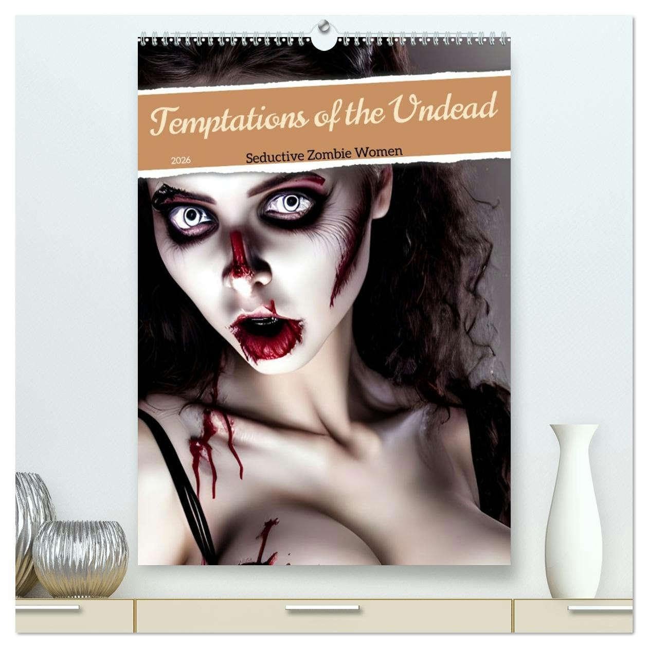 Temptations of the Undead (High Quality Premium Wall Calendar 2026 DIN A2 portrait),CALVENDO 12 Month Wall Calendar: Seductive Zombie Women Photography