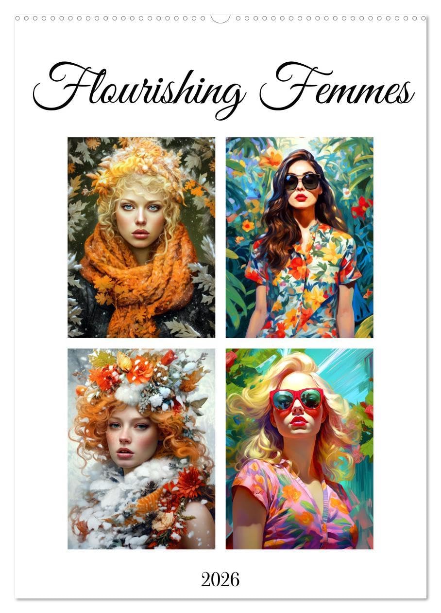 Flourishing Femmes (Wall Calendar 2026 DIN A2 portrait), CALVENDO 12 Month Wall Calendar: Embark on a journey through the realms of Flourishing Femmes ... your senses with their everlasting allure. Social Sciences
