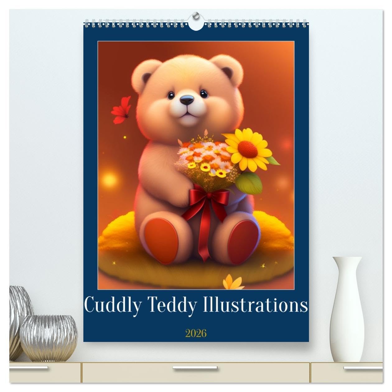 Cuddly Teddy Illustrations (High Quality Premium Wall Calendar 2026 DIN A2 portrait),CALVENDO 12 Month Wall Calendar: Cute illustrations of cuddly teddy bears for young and old Children's books