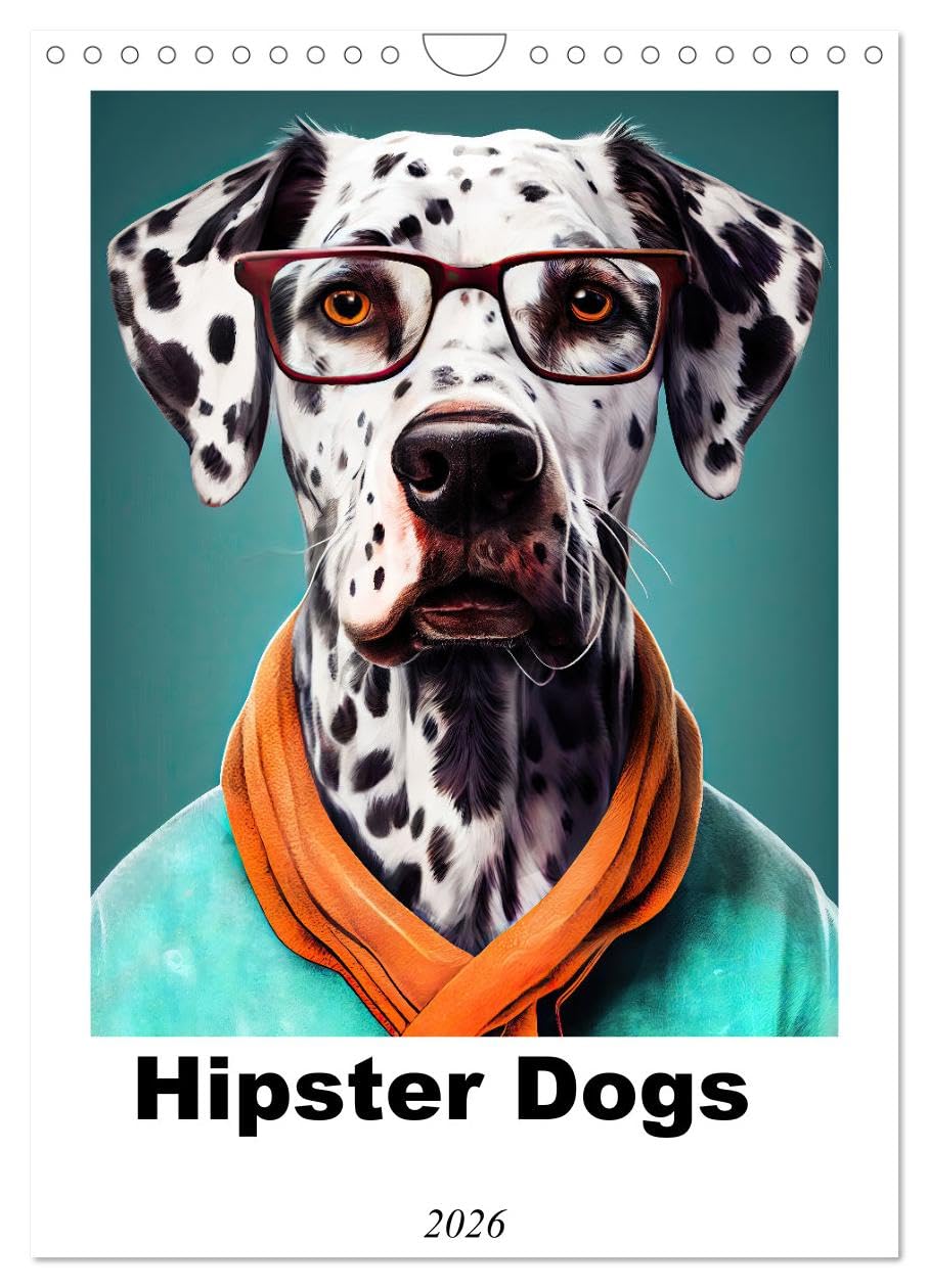 Hipster Dogs (Wall Calendar 2026 DIN A4 portrait), CALVENDO 12 Month Wall Calendar: The Hipster Dogs calendar features stylish and trendy canines with a unique and quirky personality. Business & Technology