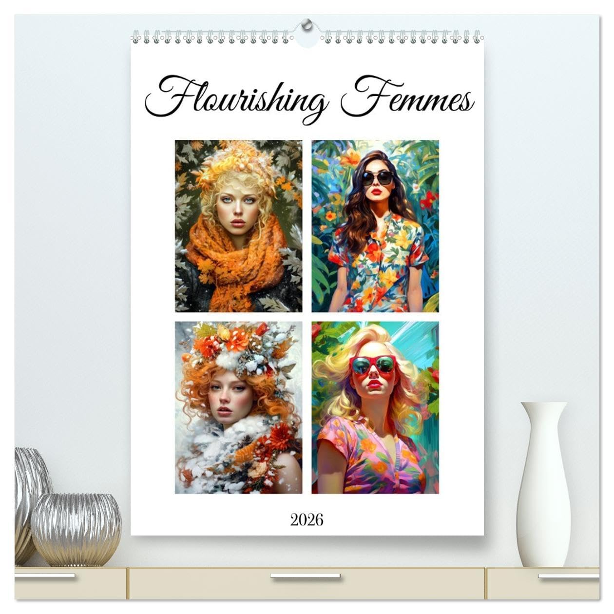 Flourishing Femmes (High Quality Premium Wall Calendar 2026 DIN A2 portrait),CALVENDO 12 Month Wall Calendar: Embark on a journey through the realms ... your senses with their everlasting allure. Social Sciences