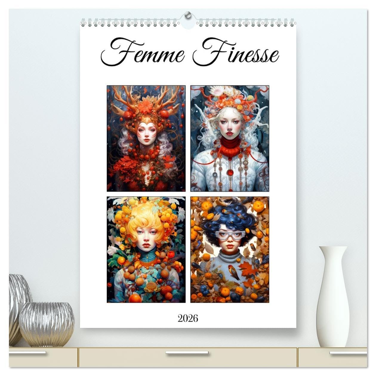 Femme Finesse (High Quality Premium Wall Calendar 2026 DIN A2 portrait),CALVENDO 12 Month Wall Calendar: Discover the captivating allure of Femme ... intertwines with the essence of each season. Social Sciences
