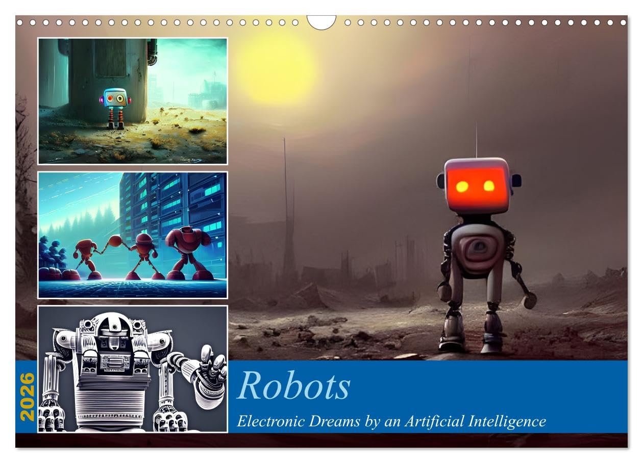 Robots (Wall Calendar 2026 DIN A3 landscape), CALVENDO 12 Month Wall Calendar: Electronic Dreams by an Artificial Intelligence Film, Art & Culture