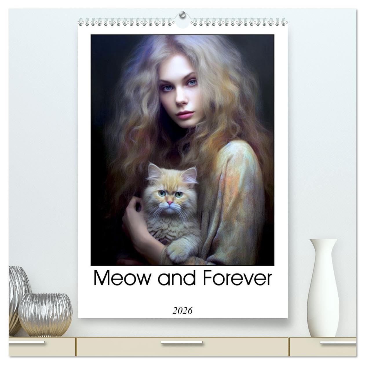 Meow and Forever (High Quality Premium Wall Calendar 2026 DIN A2 portrait),CALVENDO 12 Month Wall Calendar: Experience the enchanting bond between ... women and men embracing their cherished cats. Social Sciences