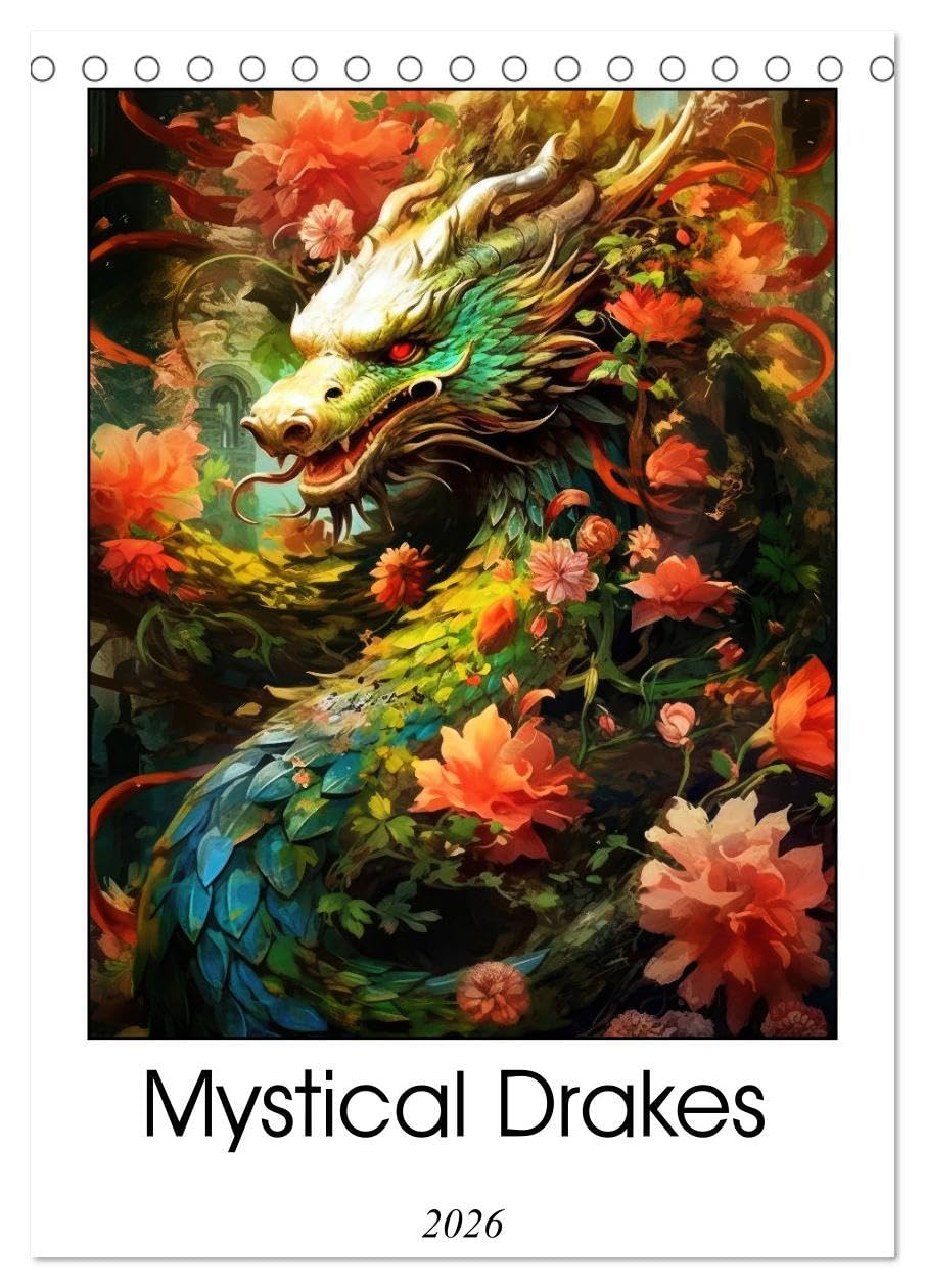 Mystical Drakes (Desk Calendar 2026 DIN A5 portrait), CALVENDO 12 Month DeskCalendar: Discover the enchanting world of dragons surrounded by lush ... journey through imagination and art. Hobbies & Crafts