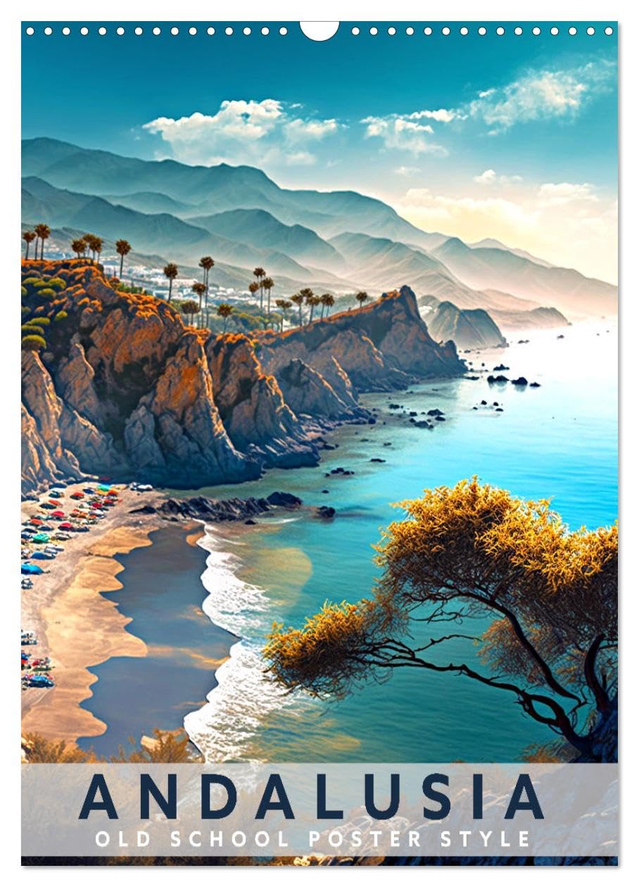 Andalusia - Old School Poster Style (Wall Calendar 2026 DIN A3 portrait), CALVENDO 12 Month Wall Calendar: Collection of Andalusian posters in old school style Leisure, Home & Garden