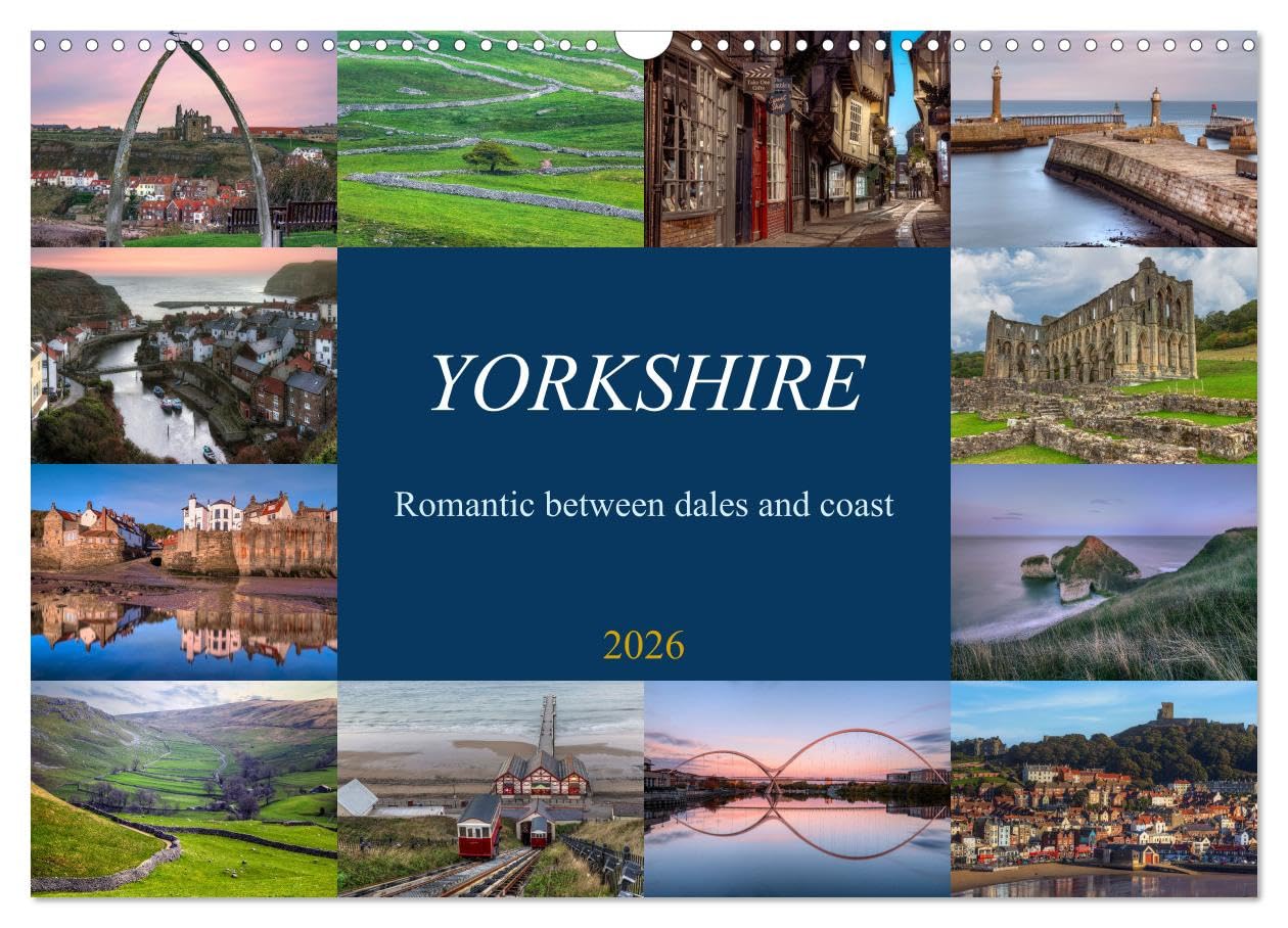 Yorkshire - Romantic between dales and coast (Wall Calendar 2026 DIN A3 landscape), CALVENDO 12 Month Wall Calendar: Between sheep and high moors to ... and smugglers: Yorkshire in Northern England Leisure, Home & Garden