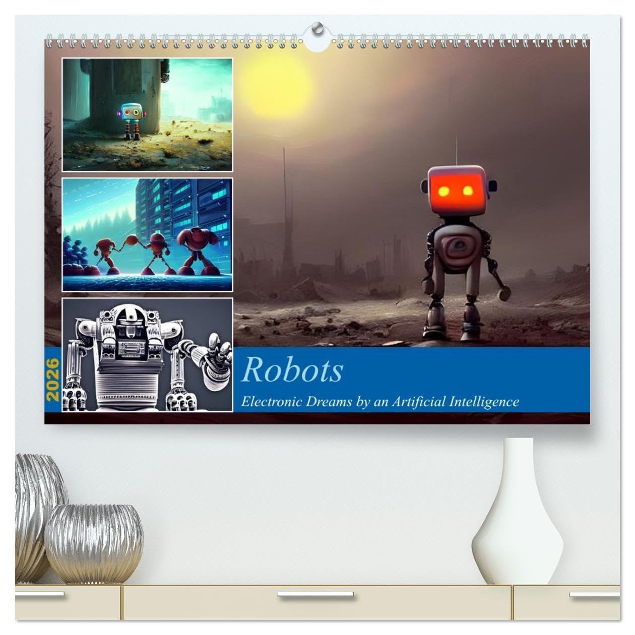 Robots (High Quality Premium Wall Calendar 2026 DIN A2 landscape),CALVENDO 12 Month Wall Calendar: Electronic Dreams by an Artificial Intelligence Film, Art & Culture