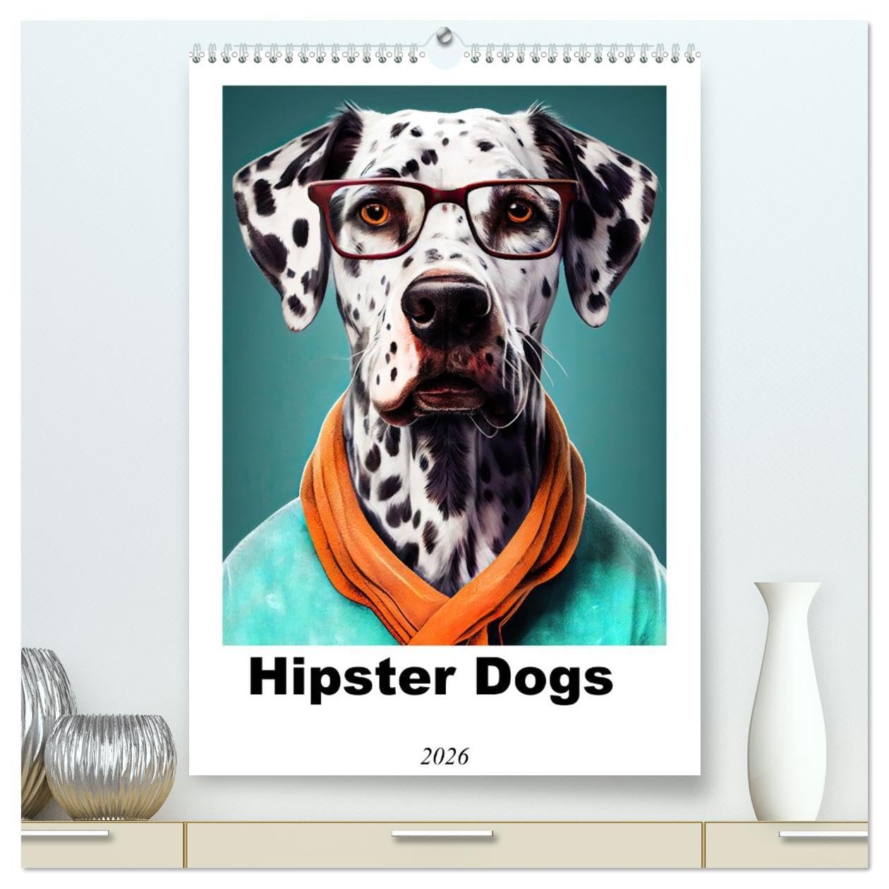 Hipster Dogs (High Quality Premium Wall Calendar 2026 DIN A2 portrait),CALVENDO 12 Month Wall Calendar: The Hipster Dogs calendar features stylish and ... canines with a unique and quirky personality. Business & Technology