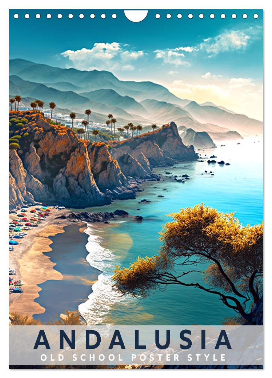 Andalusia - Old School Poster Style (Wall Calendar 2026 DIN A4 portrait), CALVENDO 12 Month Wall Calendar: Collection of Andalusian posters in old school style Leisure, Home & Garden