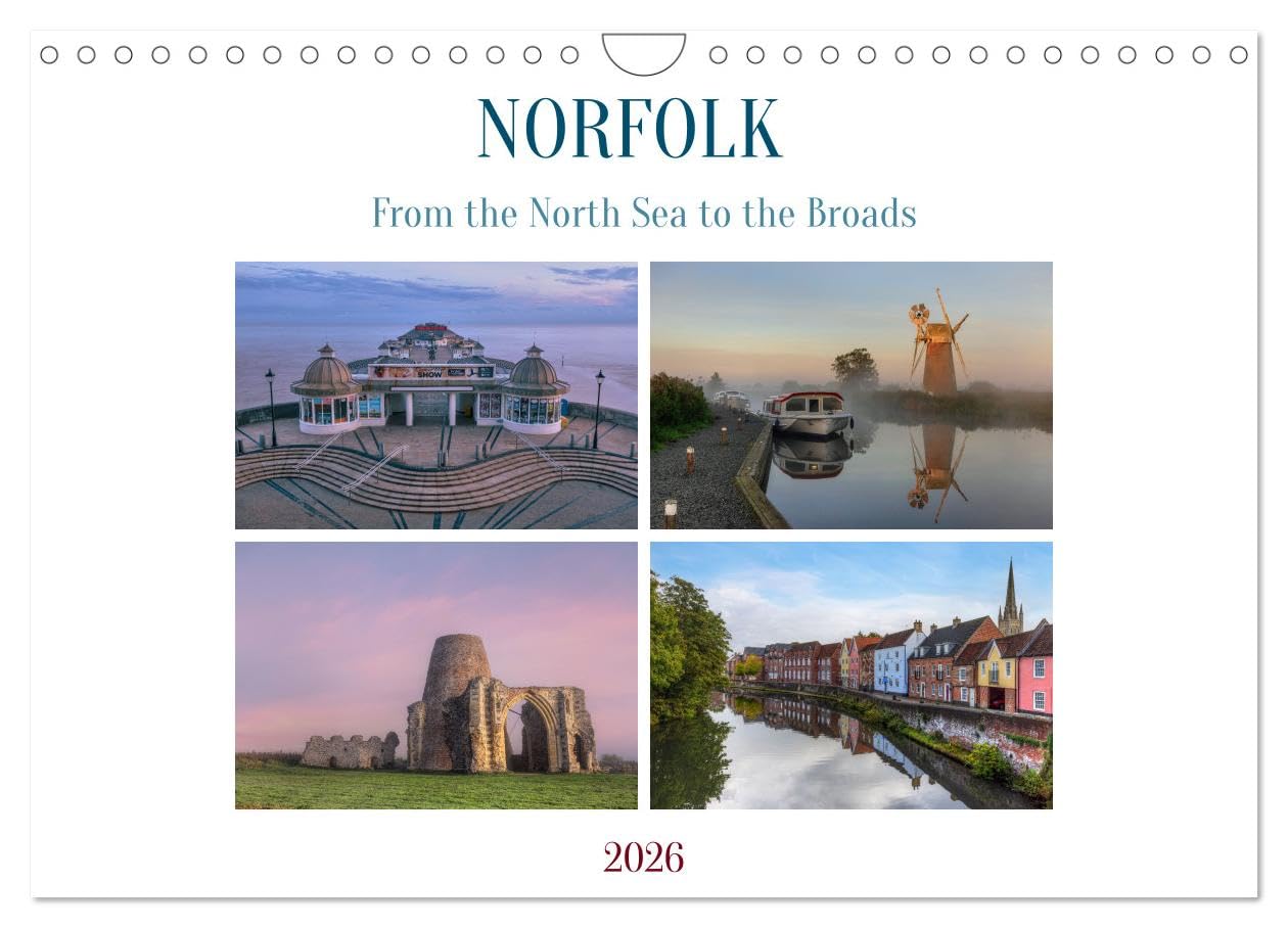 Norfolk - From the North Sea to the Broads (Wall Calendar 2026 DIN A4 landscape), CALVENDO 12 Month Wall Calendar: The unique beauty of Norfolk with its waterways and coastline. Leisure, Home & Garden