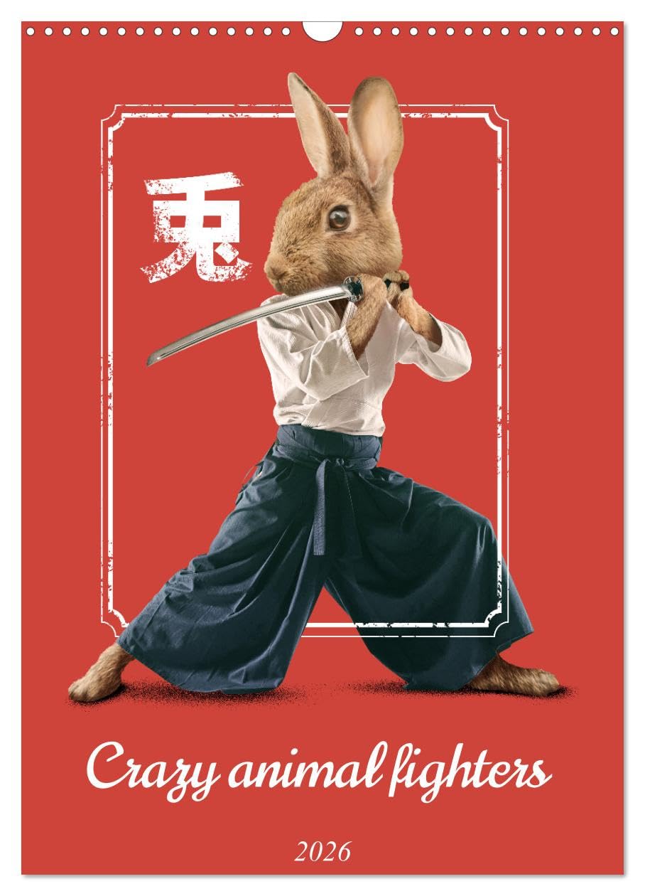 Crazy animal fighters (Wall Calendar 2026 DIN A3 portrait), CALVENDO 12 Month Wall Calendar: 12 funny, crazy, animal karate and kung fu fighters Leisure & Fun