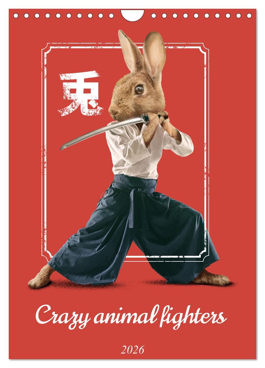 Crazy animal fighters (Wall Calendar 2026 DIN A4 portrait), CALVENDO 12 Month Wall Calendar: 12 funny, crazy, animal karate and kung fu fighters Leisure & Fun