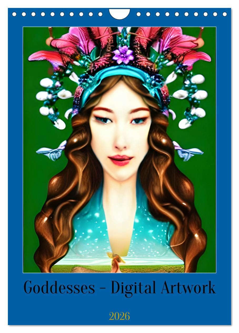 Goddesses - Digital Artwork (Wall Calendar 2026 DIN A4 portrait), CALVENDO 12 Month Wall Calendar: Monthly digital image of a female deity Social Sciences