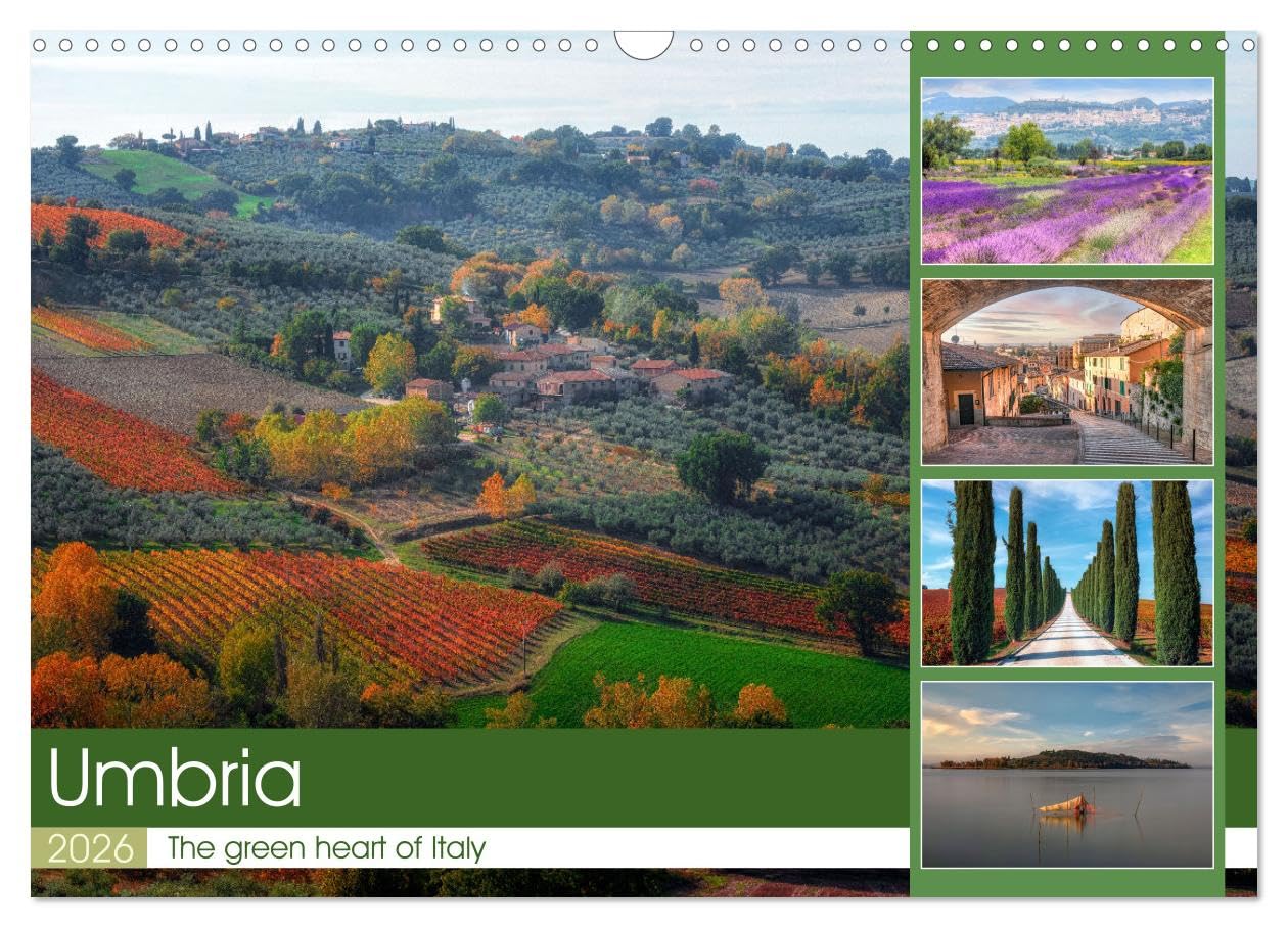 Umbria The green heart of Italy (Wall Calendar 2026 DIN A3 landscape), CALVENDO 12 Month Wall Calendar: Umbria - authentic and unspoiled in the middle of Italy Leisure, Home & Garden